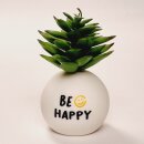 HappyPlants Kunstpflanze - Motiv "Be Happy"